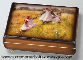 Bo&icirc;tes &agrave; bijoux musicales avec photo Bo&icirc;te &agrave; bijoux musicale avec photo : bo&icirc;te &agrave; bijoux musicale "Fillettes dans les champs"