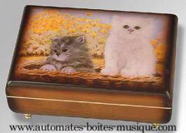 Bo&icirc;tes &agrave; bijoux musicales avec photo Bo&icirc;te &agrave; bijoux musicale avec photo : bo&icirc;te &agrave; bijoux musicale "2 chats"