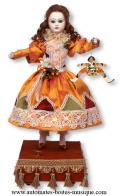 Automates en porcelaine Automate musical traditionnel : automate musical petite fille au pantin