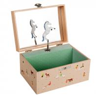 Boîtes à bijoux musicales avec animaux Boîte à bijoux musicale en bois: boîte à bijoux Trousselier avec cheval blanc de la collection "Mémoire d'enfance"