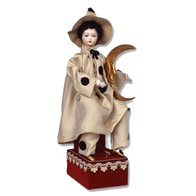 Automates en porcelaine Automate musical traditionnel : automate musical Pierrot au quartier de lune