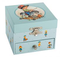 Boîtes à bijoux musicales avec animaux Boîte à bijoux musicale Trousselier en bois avec cheval marron - Le beau Danube bleu (Johann Strauss)