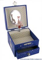 Boîtes à bijoux musicales avec animaux Boîte à bijoux musicale Trousselier phosphorescente avec Sophie la girafe dansante - Clair de lune