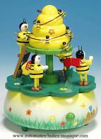 Jouets musicaux en bois Jouet musical en bois : jouet musical avec abeilles autour d'une ruche