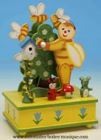 Jouets musicaux en bois Jouet musical en bois : jouet musical avec roue des abeilles