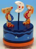 Jouets musicaux en bois Jouet musical en bois : jouet musical avec souris sur la lune