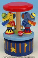 Jouets musicaux en bois Jouet musical en bois : jouet musical avec &eacute;l&eacute;phants