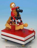 Jouets musicaux en bois Jouet musical en bois : jouet musical cheval &agrave; bascule