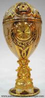 Oeufs musicaux en m&eacute;tal de style faberg&eacute; Oeuf musical en m&eacute;tal de style Faberg&eacute; : oeuf musical avec montre