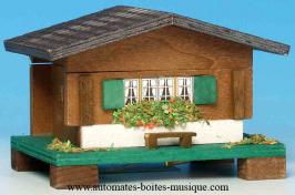 Chalets musicaux miniatures : chalets suisses Chalet musical miniature suisse : petit chalet musical