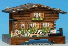 Chalets musicaux miniatures : chalets suisses Chalet musical miniature suisse : chalet musical avec abreuvoir