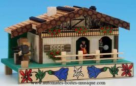 Chalets musicaux miniatures : chalets suisses Chalet musical miniature suisse : chalet station m&eacute;t&eacute;o