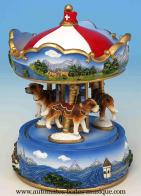 Carrousels musicaux miniatures touristiques Carrousel musical miniature en polystone : carrousel musical Suisse