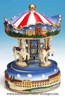 Carrousels musicaux miniatures touristiques Carrousel musical miniature en polystone : carrousel musical bavarois