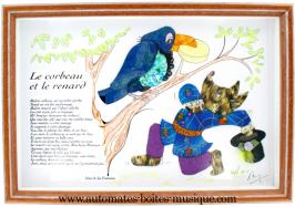 Tableaux musicaux  : tableaux musicaux avec fables de Jean de la Fontaine Tableau musical pour chambres d'enfants : tableau musical "le corbeau et le renard"