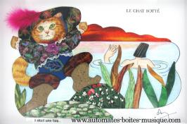Tableaux musicaux  : tableaux musicaux avec contes de f&eacute;es Tableau musical pour chambres d'enfants : tableau musical "Le chat bott&eacute;"