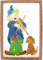 Tableaux musicaux : tableaux musicaux avec chansons enfantines Tableau musical pour chambres d'enfants : tableau musical "Clown et chien"
