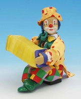 Clowns automates musicaux Clown automate musical en porcelaine : clown automate musical &agrave; 3 mouvements