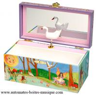 Bo&icirc;tes &agrave; bijoux musicales &agrave; compartiments secrets Bo&icirc;te &agrave; bijoux musicale Enchantmints : bo&icirc;te avec cygne