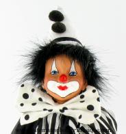 Clowns automates musicaux Clown automate musical en porcelaine : clown automate musical noir