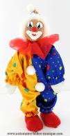 Clowns automates musicaux Clown automate musical en porcelaine : clown automate musical bleu et jaune