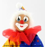 Clowns automates musicaux Clown automate musical en porcelaine : clown automate musical bleu et jaune