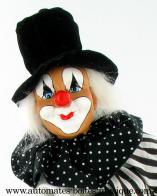 Clowns automates musicaux Clown automate musical en porcelaine : clown automate musical noir