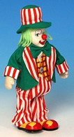 Clowns automates musicaux Clown automate musical en porcelaine : clown automate musical vert et rouge