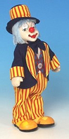 Clowns automates musicaux Clown automate musical en porcelaine : clown automate musical jaune