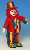 Clowns automates musicaux Clown automate musical en porcelaine : clown automate musical rouge