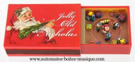 Bo&icirc;tes d allumettes musicales Bo&icirc;te d'allumettes musicale avec sc&egrave;ne anim&eacute;e miniature : P&egrave;re No&euml;l et jouets