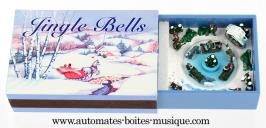 Bo&icirc;tes d'allumettes musicales Bo&icirc;te d'allumettes musicale avec sc&egrave;ne anim&eacute;e miniature : traineaux