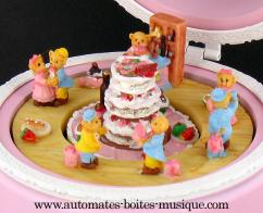 Automates musicaux nouveau-n&eacute;s Automate musical cadeau de naissance : bo&icirc;te ronde musicale pour nouveau-n&eacute; fille
