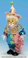 Clowns automates musicaux Clown automate musical en porcelaine : clown automate musical rose et bleu