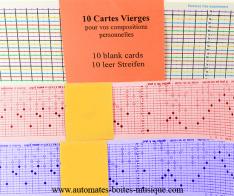 Cartes petit componium Offre sp&eacute;ciale pour petit componium : 1 lot de cartes vierges et 2 lots de cartes pr&eacute;-imprim&eacute;es
