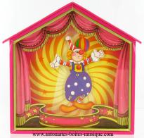 Trousselier musical animated moneyboxes Trousselier musical animated money box : Trousselier musical money box with clown and balloon.