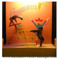 Tableaux m&eacute;caniques Tableau m&eacute;canique anim&eacute; : tableau m&eacute;canique anim&eacute; "Le dresseur de singes"