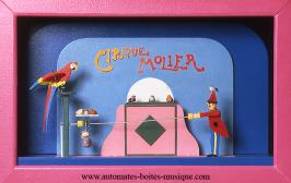 Tableaux m&eacute;caniques Tableau m&eacute;canique anim&eacute; : tableau m&eacute;canique anim&eacute; "Le dresseur d'oiseaux"