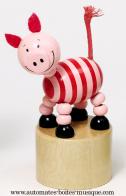 Jouets en bois avec articulation par pression Jouet en bois articul&eacute; : cochon en bois articul&eacute;
