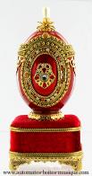 Oeufs musicaux en v&eacute;ritable coquille d oeuf de style faberg&eacute; Oeuf musical en v&eacute;ritable coquille d'oeuf de style Faberg&eacute; : oeuf bordeaux avec photo