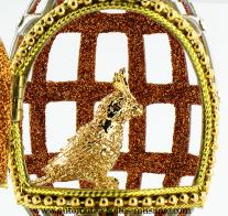 Oeufs musicaux en v&eacute;ritable coquille d oeuf de style faberg&eacute; Oeuf musical en v&eacute;ritable coquille d'oeuf de style Faberg&eacute; : oeuf avec perroquet
