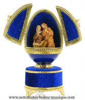 Oeufs musicaux en v&eacute;ritable coquille d oeuf de style faberg&eacute; Oeuf musical en v&eacute;ritable coquille d'oeuf de style Faberg&eacute; : oeuf avec nativit&eacute;