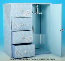 Armoires musicales &agrave; bijoux pour enfants Armoire musicale &agrave; bijoux sans ballerine : armoire musicale avec quatre tiroirs