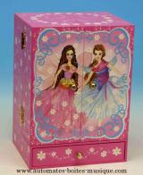 Armoires musicales &agrave; bijoux pour enfants Armoire musicale &agrave; bijoux avec ballerine : armoire musicale avec sept tiroirs