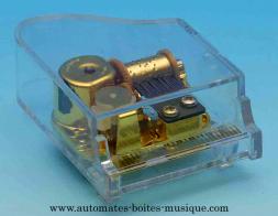 Instruments de musique miniature en plexiglas Instrument de musique miniature : bo&icirc;te &agrave; musique piano &agrave; queue miniature en r&eacute;sine