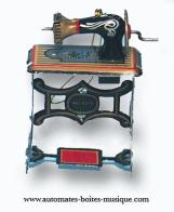 Jouets m&eacute;caniques en m&eacute;tal, t&ocirc;le et fer blanc Jouet m&eacute;canique en m&eacute;tal, t&ocirc;le et fer blanc : jouet m&eacute;canique machine &agrave; coudre