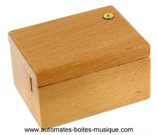 M&eacute;canismes musicaux &agrave; manivelle Bo&icirc;te en bois vernis : bo&icirc;te en bois pour m&eacute;canisme musical &agrave; manivelle