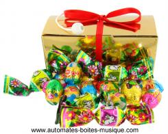 Oeufs musicaux en chocolat noir pour P&acirc;ques Oeufs musicaux en chocolat noir pour P&acirc;ques : ballotin de 15 oeufs en chocolat
