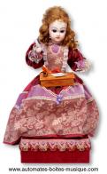 Automates en porcelaine Automate musical traditionnel : automate musical petite fille &agrave; l'&eacute;critoire