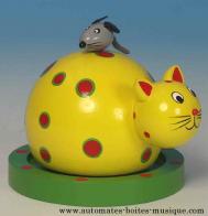 Jouets musicaux en bois Jouet musical en bois : jouet musical chat en bois
